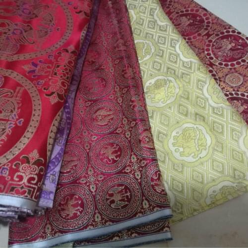 Costume green Silk Brocade Jacquard COS Beautiful Quilt Fabrics Egyptian Style /91*75cm