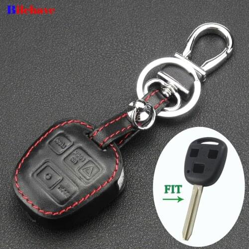 Bilchave 3 Buttons leather Remote Case Fob For Toyota Tarago RAV4 Corolla Camry Celica Avalon for Lexus IS200 GS300 LS400 RX300