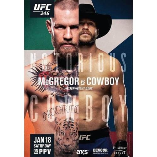 Lot style Choose Conor McGregor vs Cowboy Cerrone Art print Silk poster Home Wall Decor