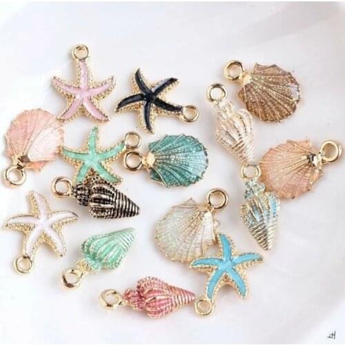 Cute Colorful Conch Sea Shell Charms Pendants making Style Style Anklet Bracelet Necklace Jewelry DIY Handmade Craft 5/10 15pcs