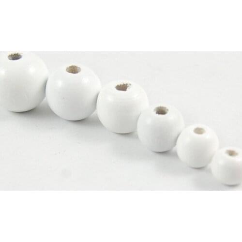 Missxiang DIY small hole white environmental protection wooden beads loose beads 8-25MM round wooden beads Perle En Bois