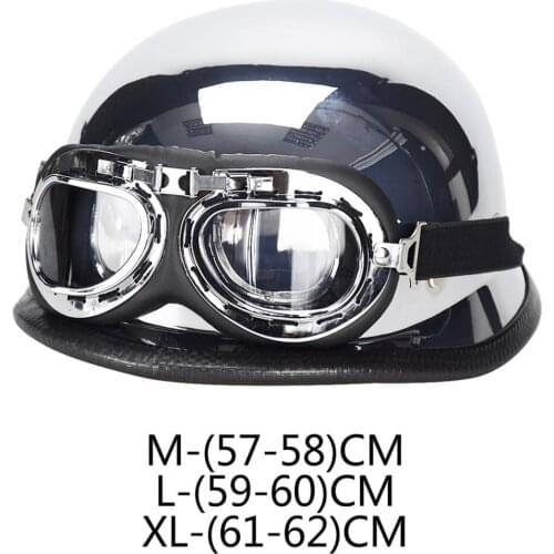 DOT Motorcycle German Half Face Helmet w/ Visor For Harley Chopper Cruiser
