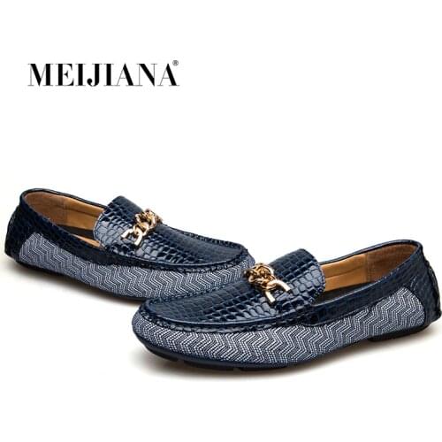 MEIJIANA Genuine Leather Driving Male Loafers Shoes For Men Brand Casual Boat Men Shoes Leather Shoes Men Italian Loafers