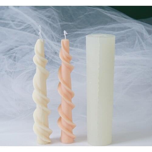 Irregular Spiral Candle resin Mold Columnar Design Long Pole Candle Mold Decorative Scented Candle Making Tools Wholesale TW043