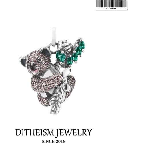 Pendant Koala fit Necklace 2021 Summer Brand New Fine Jewelry 925 Sterling Silver Color Stones Bijoux Cute Gift For Woman Girls