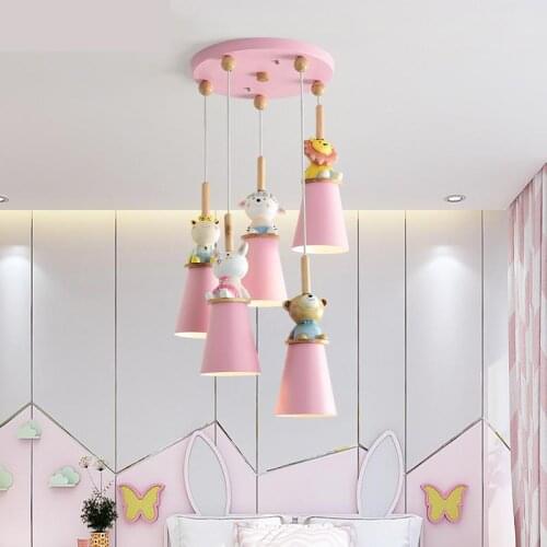 Nordic Bedroom Ceiling Lights Modern Minimalist Children Room Light Girl Creative Cartoon Cute Animal Child Lamp
