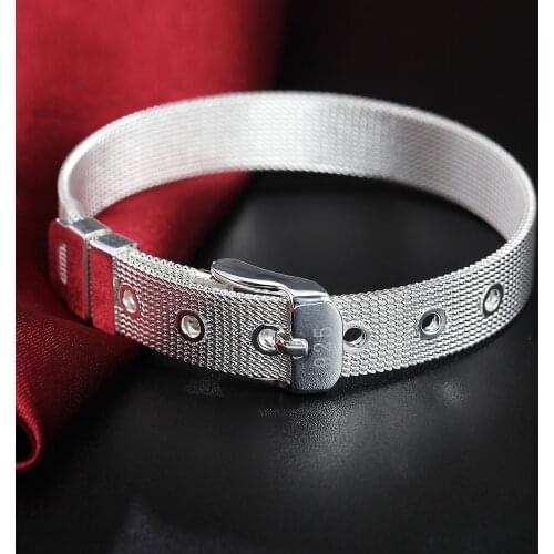 Factory outlets fashion 925 sterling silver Bracelet for woman beautiful Watchband chain fine Luxury jewelry Wedding party gifts