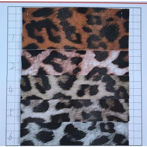 PVC artificial leather leopard fabric backing fleece bottom wholesale