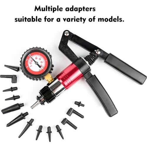 Auto Hand Held Pressure Pump Brake Bleeder Adaptor Fluid Reservoir Tester Vacuum Bleeding Test Kits 2 in1 Tool Kit
