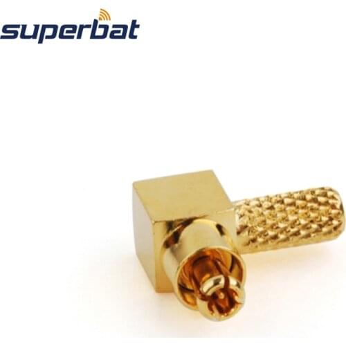 Superbat MC-Card Plug Right Angle Crimp Connector for RG174 RG316 Cable Goldplated PTFE