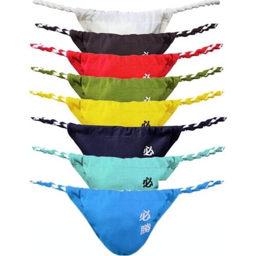 8PCS/Lot Mens Underwear Cotton String Men Rope Belt Man Pants Briefs Underpants Thong Japanese Sumo Tanga Hombre Briefs Thong