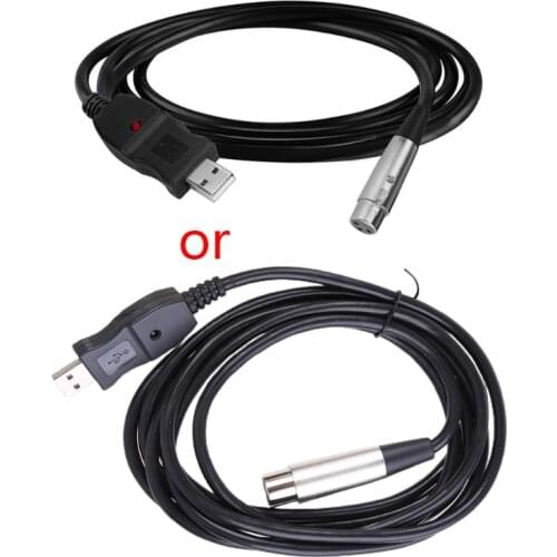USB Microphone Cable 3 Meters USB Male To XLR Female Cable Connector Adapter 448F