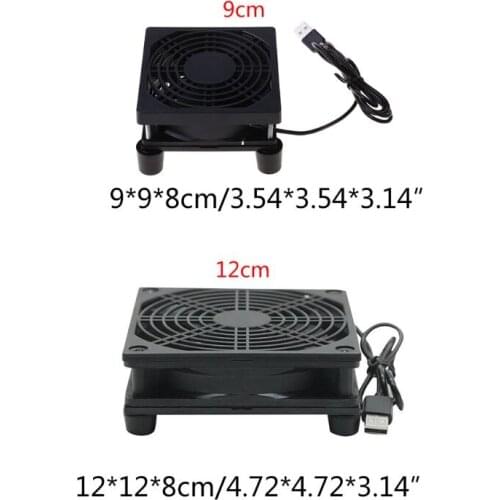 9cm/12cm Cooling Fan DC 5V USB Power Supply Quiet Fan for Router TV Set-Top Box Radiator Cooler DIY Repair Parts QXNF