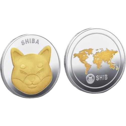 The SHIBA Gold and Silver SHIB Commemorative Coin US Coins Iron Plating Tokened Craft Gift , Big Head Gold Coin