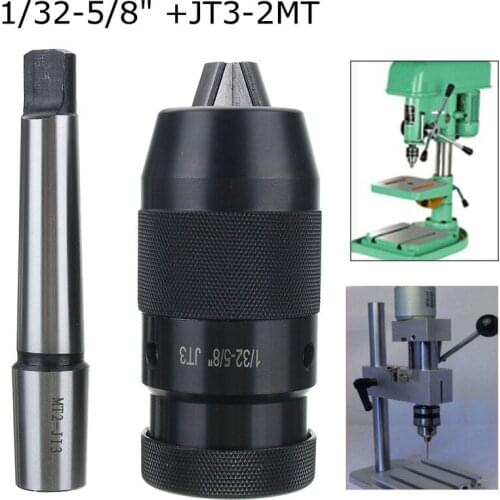 1/32 5/8" JT3 Pro-Series Keyless Drill Chuck & JT3-MT2 CNC Hole Saw For CNC Lathe Milling Drill Press Straight Shank Arbor