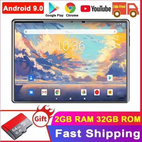 Google Certified OS New Android 9.0 10 inch tablet PC Quad Core 2GB RAM 32GB ROM Wifi Bluetooth GPS Tablet 10.1‘ With Free Gifts