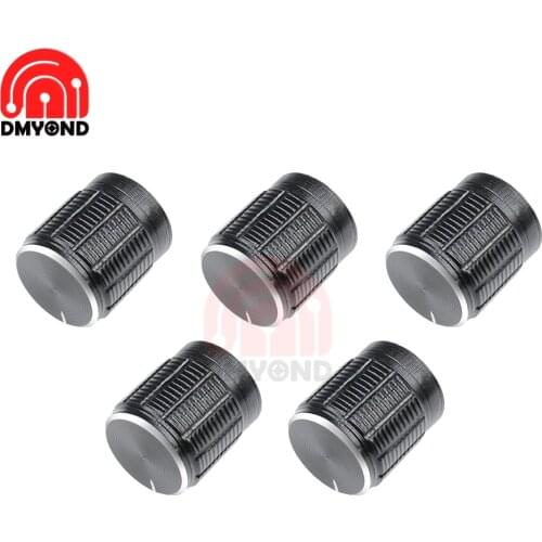 10Pcs 6mm Switch Caps Volume Control Rotary Knobs Black For 6mm Knurled Shaft Potentiometer