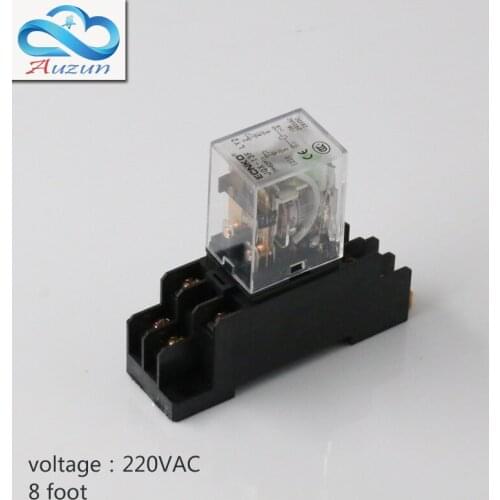 10 pieces hh62P small AC220 v relay base of intermediate relay with silver contact current 10 A eight feet