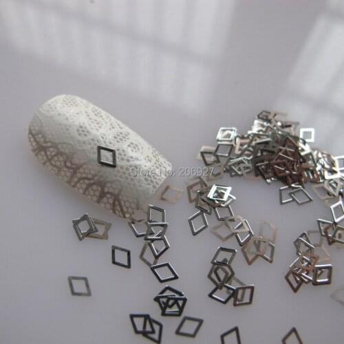 MS169-1 100pcs Silver Cute Diamond Metal Sticker Nail Art Metal Sticker Nail Art Decoration Non-adhesive Sticker