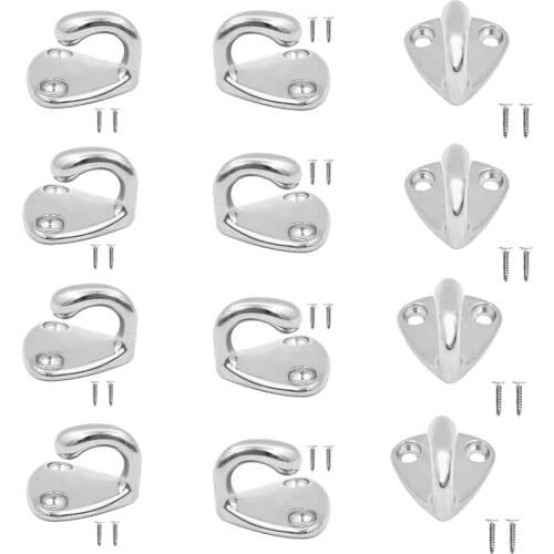 12 Sets Marine Grade Stainless Steel Boat Hook Wall Mounted Coat Hat Robe Hook - Maximum Corrosion Resistance and Long-Term Use