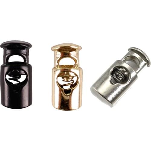 20pc Metal Stopper Spring Toggle Buckle Rope Clamp Cord Lock Drawstring Stop End Button 4mm hole Coat Hoodies Shoelace NK356