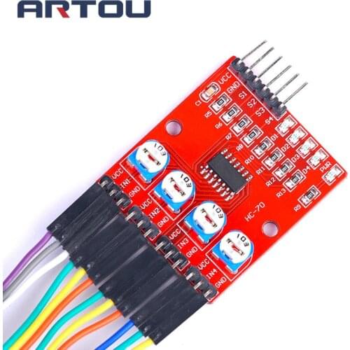 5pc F233-01 Four-way infrared tracing / 4 channel tracking module / transmission line / obstacle avoidance / car / robot sensors