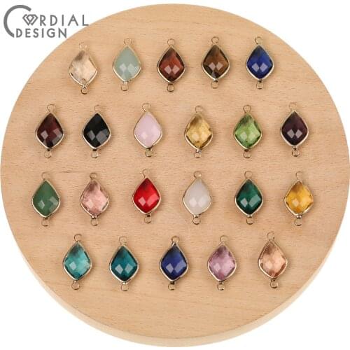 Cordial Design 100Pcs 13*24MM Earrings Accessories/Crystal Connectors/Hand Made/DIY Earring Making/Jewelry Findings & Components