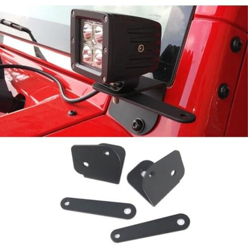 Car LED Work Light A Pillar Light Brackets Holder for Jeep Wrangler JK JKU 2007-2017 Rubicon& Sports Sahara Black Accessories