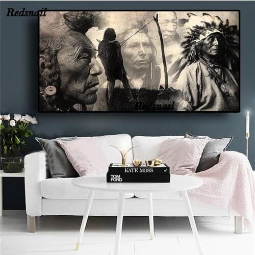 Large 5D DIY Diamond Painting Black and White Art Indian man Full Drill Rhinestone Patterns bead Embroidery Decor eagle EE1036