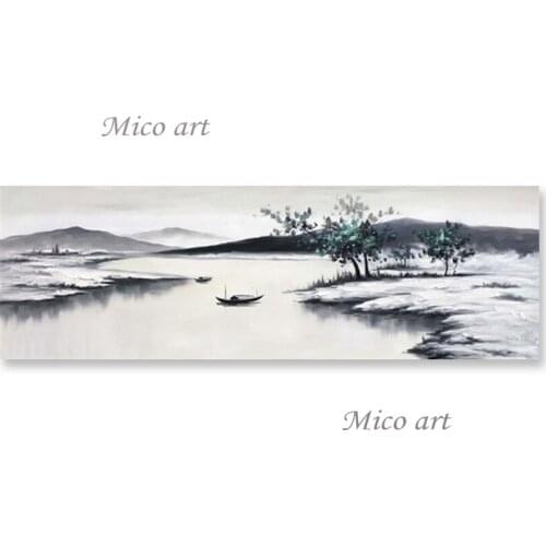 Black And White Abstract Chinese Style Oil Painting Canvas Art Artistic Artwork 100% Hand-painted Wall Decor Paintings Picture