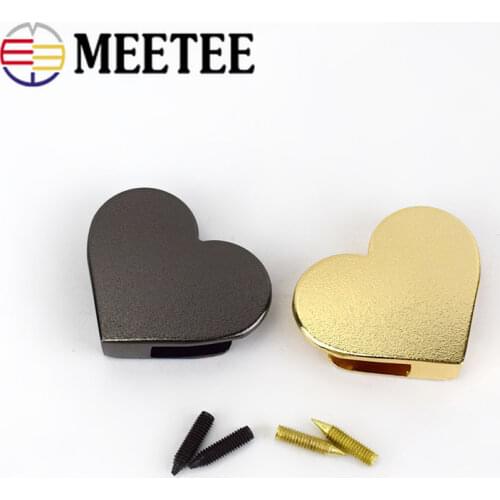 4/10Pcs 35*29mm Heart Bag Purse Decoration Corner Screws Metal Buckle DIY Edge Banding Protector Corners Clasp Hook Accessories