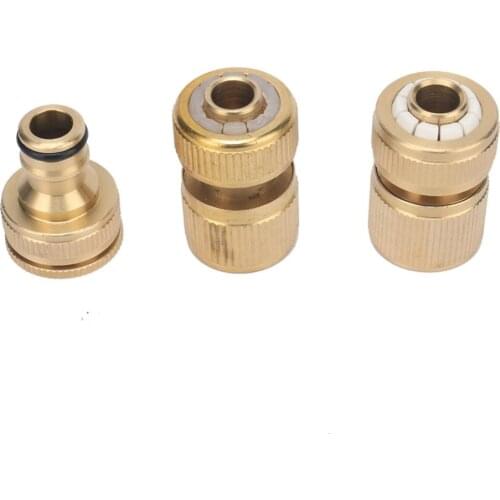 Brass 1/2" 3/4" Female Thread Nipple Connector 1/2" Pipe Hose Interface Quick Connector Faucet Car Wash Water Gun Pipe Fittings