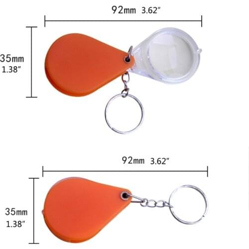 Mini Pocket Magnifier Gift Folding Magnifying Glass with Key Chain for Reading D2TD