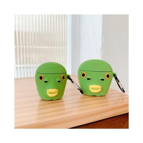 Earphone case holder protective cover For Apple airpods 1/2/3 generation shell Bluetooth headset Funny headgear new trend