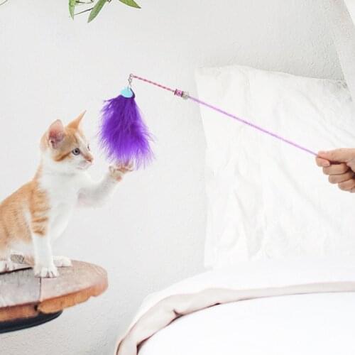 New Little Fairy Feather Crystal Tube Bell Funny Cat Stick Cute Funny Outdoor Interactive Kitten Toy