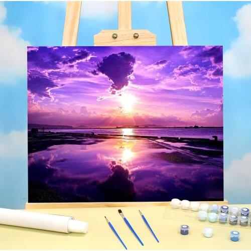 Landscape Scenery DIY Painting By Numbers Complete Kit Oil Paints 40*50 Canvas Pictures New Design For Wholesale