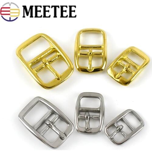 Meetee 1pc/2pcs 13/17/20/27mm Stainless Steel Belt Buckle Shoulder Strap Adjust Pin Buckles Head Band Clasp Harness Accessories