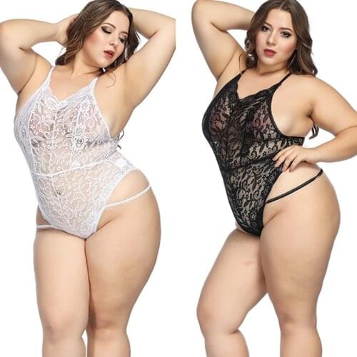 Sexy Women Lingerie Hot Erotic Babydoll Underwear Sex Costumes Lace Flower Porno Lenceria Sexy Sleepwear Plus Size Nightgown