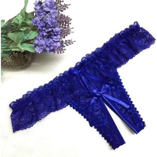 Sexy Open Panties Women Crotch crotchless Lace Thongs G-string V-string Panties Knickers Underwear Bows Sexy