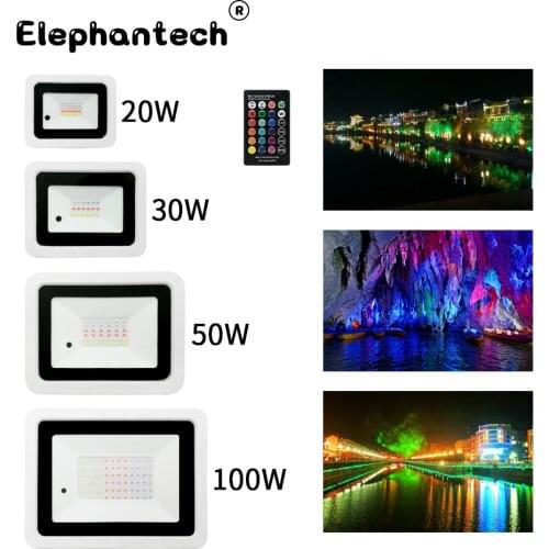 20W 30W 50W 100W RGB Led Flood Light IP68 Waterproof RGB Floodlight Spotlight Wall Washer Lamp Reflector Garden RGB Lighting