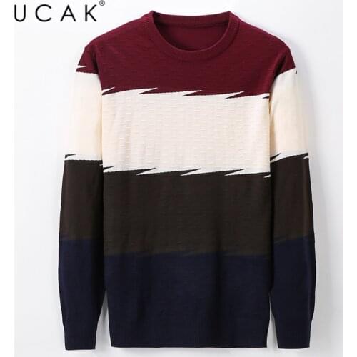 UCAK Brand Autumn Winter Casual Sweaters Men Clothes Streetwear Fashion Long Sleeve Sweater O-Neck Pullover Homme Clothing U1075