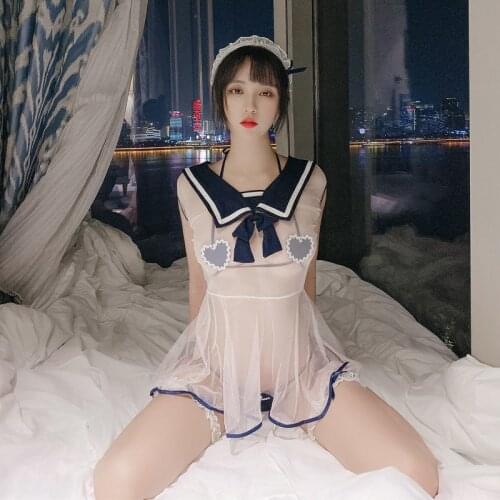 Japanese Sexy Seductive Lingerie See Through School Girl Halloween Outfits for Women Student Uniform Roleplay Sexual Clothes Hot