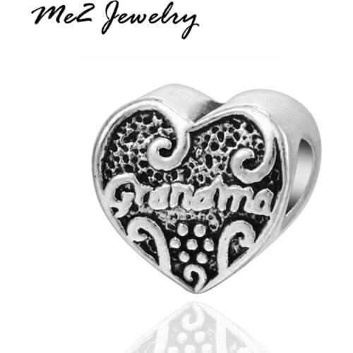 Wholesale Silver Plated Grandma Bead Charms Fit Original Pan Women Charm Bracelets Silver Jewelry