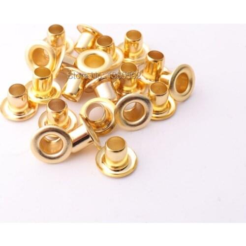 100pcs/lot 12*6*8mm metal grommets eyelet with washer leather craft nickell and gold color garment Eyelets