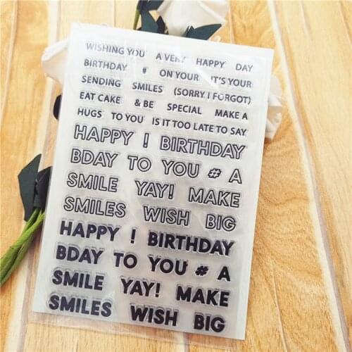 11*16CM Hot selling Happy birthday transparent seal clear stamp silicone seal roller stamp DIY scrapbook album / card production