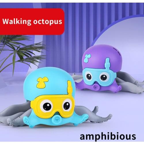 2PCS/1pc Kids Cartoon Cute Octopus Bathing Toys For Children With Wind-Up Chain Clockwork Water Floating Beach Baby Playing Toys