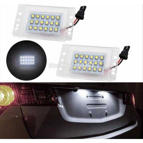 2 x LED Car LED License Plate Lights Lamps White CANBUS OBC Error Free for Volvo 855 1993 -1997 V70 V70 XC 1997 - 2000