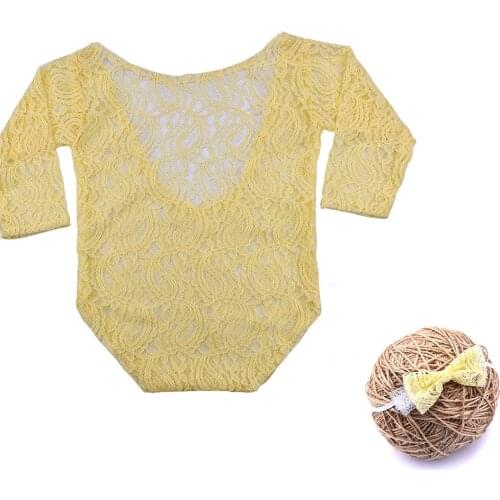 2019 Handmake 6 months Baby Sitter Romper Sitter Newborn Photography Props Overalls Lace Romper Back Tie Girls Outfit Baby Gift