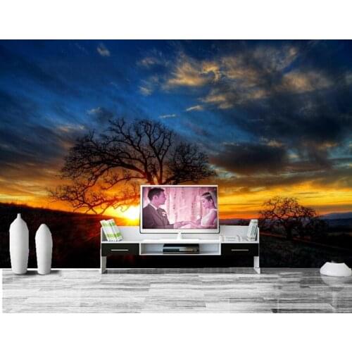 Custom 3D murals,papel de parede Sunrises and sunsets Trees nature wallpaper,living room sofa TV wall bedroom wallpaper