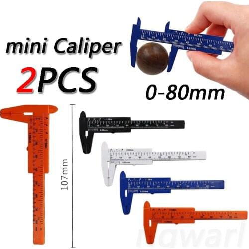80mm Mini Plastic Student Sliding Vernier Caliper Gauge Measurement Tool for Stationary Supplies